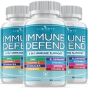 8 in 1 Supporto per la difesa immunitaria, Booster supplemento di vitamine immunità con zinco 50mg, vitamina C Elderberry VIT D3 5000 IU, curcumina e zenzero, Echinacea - Allergy Relief per bambini adulti