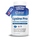 Lysine Cold Sore Treatment for Lips with Pre-Probiotics & VIT C | 1 mese di fornitura | Capsule Lisina Supercharged con Rhamnosus & Acidophilus per Rilievo Cold Sores, Skin + Gut Health & Immune Support