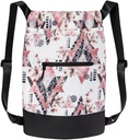 GOMOYO Flex Cinch Drawstring Gym Bag per le donne | disegni grafici floreali moderni | Durable Lightweight Gym Cinch Zaino | 18" x 14" x 7"
