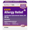 SaluteCareAisle Allergy Relief - Fexofenadine Hydrochloride Tablets USP, 180 mg, 90 Tablets, Allergy Medicine, Non-Drowsy 24-Hour Relief