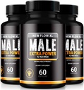 (3 Pack) Nuovo Flow XL Capsule per Uomo, Pillole Uomo NewFlow XL, Formula Naturale per Massa Muscolare e Prestazioni Massime, Recensioni ufficiali NewFlowXL (180 Capsule)