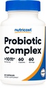 Nutricost Probiotic Complex (10 miliardi di CFU) 60 capsule - Acidophilus Plus 9 altri probiotici, Non OGM, Gluten Free Supplement