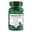 Memory500 Bacopa monniera/Brahmi Elite Nootropic Complex - Supporta Peak Performance Cognitive*, Aumentata velocità di apprendimento* e Memoria sana e Richiamo* - 30 Caps vegetariani