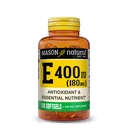 MASON Vitamina NATURAL E 180 mg (400 IU) - Antiossidante ed essenziale Nutriente, Sistema immunitario sano, Pelle e Occhi, Integratore corpo intero, 100 Softgels