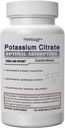 Citrato di potassio 100 mg, minerale puro non OGM, Additivo-libero, supporto di pietra e pH del rene, rilievo della canapa del muscolo, funzione di cuore e di Nerve, equilibrio di alcalizzazione, 120 tappi di veg