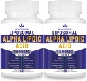 Acido lipoico alfa lipoico 1600mg per porzione,Acido alfa lipoico Integratori nutrizionali per la salute antiossidante,Energia e Metabolismo-Gluten Free&Non GMO 120 capsule