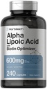 Horbäach Alpha Lipoic Acid 600mg | 240 capsule | con Biotin Optimizer | Non OGM e Gluten Supplemento gratuito