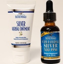 Percorso naturale Silver Wings Integratori - Argento Colloidale 500 ppm (1 oz / 30 ml) Supporto Immune Plus Olio Erboso 250 ppm (1,5 oz)