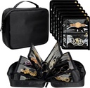 Travel Jewelry Organizer Case,Jewelry Bags for Traveling, Jewelry Binder con 24 Pcs Clear Zipper Velvet Pouches per la memorizzazione di orecchini, anelli, collana, bracciale, orologio (nero)