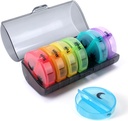 Organizzatore settimanale di pillole 2 volte al giorno, Travel Pill Box 7 giorno, AM PM Twice a Day Pill Case, Portable Daily Vitamin Organizers for Medicine, Vitamine, Fish Oil, Supplementi (Multi-Color)