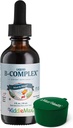 Maxi Salute Raspberry Vitamina B Complex, Supplemento con Vitamina B12 - Sublingual B Gocce per bambini con B1 B2 B3 B5 B6 Biotin Acido Folico, Per Energia &amp; Cervello Funzione - 2 fl. Oz, Green Pillbox
