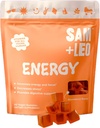 SAM+LEO Energy Gummies per bambini- con Biotin, Vitamina C, B3, B6, e B12 - Tutti Natural & Vegan Gummy per Energy & Focus Supplement per bambini - Stress & Digestive Support, Gummies Strawberry - 60/ct