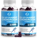 M inch Glucosamine Chondroitin Gummies, 1500mg Glucosamine & 1000mg MSM per Serving, Supporto Congiunto Supplemento per Adulti, Sapore di sambuco, 45 Serve(Pack of 2)
