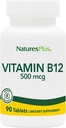 Natures Plus Vitamina B12 (metilcobalamina) - 500 mcg, 90 compresse vegetariane - High Potency Red Blood Cell Support - Natural Energy Booster, promuove la salute generale - Gluten-Free - 90 Serve