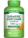 Nature's Truth Turmeric Curcumin Complex | 1500mg | 200 capsule | con estratto di pepe nero | Non OGM & Gluten Integratore gratuito