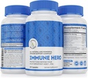 Integratore di supporto Immune Hero Immune - Vitamine di Sistema Immune - Vitamina C, E, B6, Zinco, L-Glutamina, Echinacea, Aglio, Turco + Estratto di Mirtillo + Probiotici per Protezione della Salute Gut, Vegan