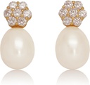 18K oro placcato Sterling Silver Stud rosa perla orecchini goccia