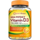 Ricette del dottore Vitamina D3 10000 UI, Ossa, denti, e supporto immunitario, Non OGM, No Gelatina, Gluten o Soia, 120 Softgel vegetariani