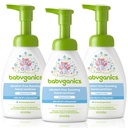 Babyganics Alcohol-Free Foaming Hand Sanitizer, Bottiglia di pompa, Fragrance Free, 8.45 oz, 3 Pack