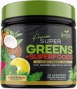 Greens Powder Superfood Supplement - Super Green Reds Smoothie miscela con Spirulina, erba di grano, clorella, barbabietole, Probiotici, Antiossidanti naturali - Vegan, Non OGM - 28 Serve