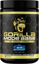 Gorilla Mind Base Pre Workout - Raises Nitric Oxide Intense Focus & Drive Endurance Power - L-Citrulline, L-Tyrosine, Betaine, Alpha-GPC, Caffeina, Huperzine A - 360 Grammi (Blue Raspberry)