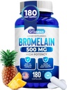 Ci piacciono le vitamine Bromelain 500mg Capsule - 1200 GDU/Serving - Integratore di Bromelain da Estratto di Ananas - Enzimi Proteolitici per Digestione, Assorbimento, Dolore Congiunto, Soreness Muscolare - 180 Capsule