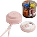 Scatola di pillole rosa per donne borsa, piccolo contenitore di pillole, organizzatore di viaggio Pill, 4 scomparti per bottiglie di pillole, si adatta in tasca, borsa Pill Organizer, Travel Pill case (Pink)