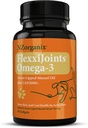 FlexxiJoints Omega-3 Hip and Joint Supplement • Olio verde-Lipped Mussel Omega-3 per cani • Mussel verde 100% Nuova Zelanda (60 Softgels)