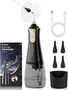 Kit di rimozione della cera dell'orecchio elettrico, Pulitore della cera dell'orecchio con 4 modalità di pressione dell'acqua, Kit di pulizia dell'orecchio più sicuro e più efficace Irrigazione dell'orecchio Flushing System, Strumento di rimozione della cera d'aria con 4 ugelli (nero)