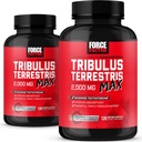 FORCE FACTOR Tribulus Terrestris Max per gli uomini 2-Pack, Testosterone Booster, supplemento di vitalità maschile, fatto con ingredienti naturali chiave Assorbimento superiore, 2000mg, 240 Capsule, Rosso