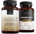 Premium Geranylgeraniol Plus Annatto Max DeltaGold – per la salute del cuore, l'invecchiamento sano, il supporto immunitario e benessere generale – Geranylgeraniol 60 capsule – Annatto Max 60 capsule