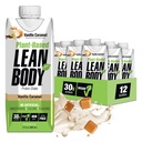 Corpo magro pronto a bere, Vegan Vanilla Caramel Protein Shake, 30g Protein, Senza aromi artificiali, Dolci o Colori, Non OGM, Gluten Free, Premium Pea & Rice Blend (Pack of 12)
