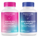 Pink Stork & Blue Stork His and Hers Fertility Bundle: Integratori di fertilità per le donne, Integratori di fertilità per gli uomini, Vitamina Prenatale di fertilità, Vitex, Inositol, Folate, Vitamina B6, 60 Capsule