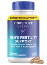 Integratori di fertilità della cicogna blu per gli uomini - Supporti Concezione per Lui - Vitamine prenatali maschili con radice di maca, Ashwagandha, Folate, B12 - Fodero di sperma, Drive, Motilità - 60 capsule