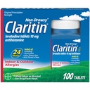 Claritin Allergy Medicine per Adulti, 24-Hour Non-Drowsy Loratadine 10mg Pillole, Antistamina, 100 compresse
