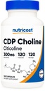 Nutricost CDP Choline (Citicolina) 300mg, 120 Capsule Vegetariani - Non OGM, Per vegetariani, Senza glutine