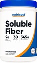 Nutricost Soluble Fiber (Unflavored) 30 Serve - Vegan, Non OGM, Gluten Free