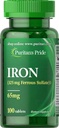 Puritans Pride Iron Ferrous Sulfate 65 Mg compresse, 100 Conte