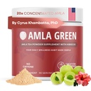Amla Powder & Green Tea Superfood Integratore con Hibiscus, 20x Ultra Concentrated Amla, Supporto Antiossidante, Realizzato con Oolong Tea e Ovoca indiana, Organic, Vegan, Hibiscus, 90 Serve