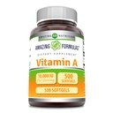 Incredibile formula vitamina A 10000 IU supplemento | come Retinyl Palmitate | 3000 Mcg | Softgels | Non-GMO | Gluten Free | Made in USA (1 pacchetto, 500 conte)
