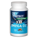 Pet Protect Cat & Small Dog Omega-3 Supplemento, Proprietario Free Form Blend, Supporta una normale risposta infiammatoria, Snip-Tip capsule (60 Conte)