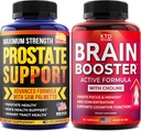 Supporto per la prostata per gli uomini & Nootropic Brain Support Supplement - Made in USA - Saw Palmetto Capsules - Bacopa Monnieri & DMAE Supplemento