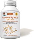 ANDREW LESSMAN Vitamina K2 MK7 240 mcg 60 Softgels - Essenziale per l'utilizzo sano del calcio, promuove l'ottimo scheletro, cuore e salute arteriosa. Niente additivi. Piccolo Facile da ingoiare Softgels