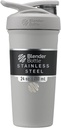 BlenderBottle Sport in acciaio inox isolato Shaker Bottiglia con filo Whisk, 24-Ounce, grigio – Protein Shakes & Hydration per atleti e fitness Enthusiasts, Easy Mixing, mantiene le bevande freddo, Lockable Lid