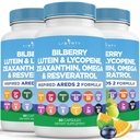 Vitamine di salute dell'occhio con Bilberry, Lutein & Zeaxanthin, Lycopene, Resveratrolo, Estratto di semi di uva Astaxantina- AREDS 2-180 capsule
