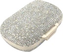 Bling Diamond Pill Organizer con 8 scomparti,Daily Travel Portable Pill Case Double Sided Rhinestone Pill Box per Vitamin/Cod Liver Oil Medicine Kit (Argento)