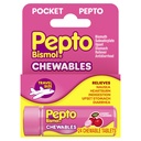 Pepto Bismol Pocket Chewable Tablets per Nausea, Heartburn, Indigestion, Upset Stomach, and Diarrhea - 5 Symptom Fast Relief, Cherry Flavor 24 ct