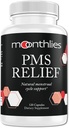 Moonthlies PMS Relief Supplemento per le donne Menstrual Cycle Support - Naturallly Balance Mood Swings, Period Cramps, Bloating, Fatigue, Water Retention, PMDD, Perimenopause (60 giorni di alimentazione 120 capsule)