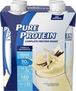 Pure Protein Vanilla Protein Shake | 30g Proteine Completa | Pronti a Bere e Keto-Friendly | Vitamine A, C, D, ed E Più Zinco per sostenere la Salute Immune | 11oz Bottiglie | 4 Pack