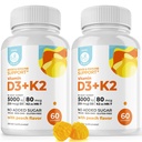 DR. MORITZ Vitamina D3 Gummies (5000 UI) con K2 - per adulti e bambini - Vitamina D3 K2 Gummies per il supporto immunitario & Bone Salute - Vegan, Sugar Free, Gluten Free (120 Count)